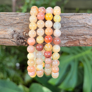 Peach Quartz Bead Bracelet