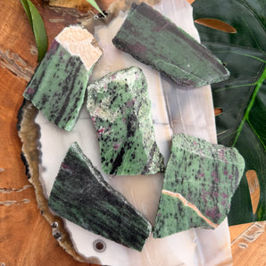 Ruby in Zoisite Polished Slice | Small