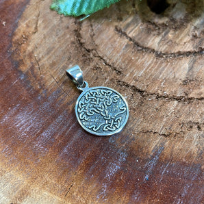 Oxidised Celtic Tree of Life Coin Pendant