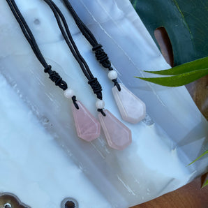 Rose Quartz Coffin Necklace