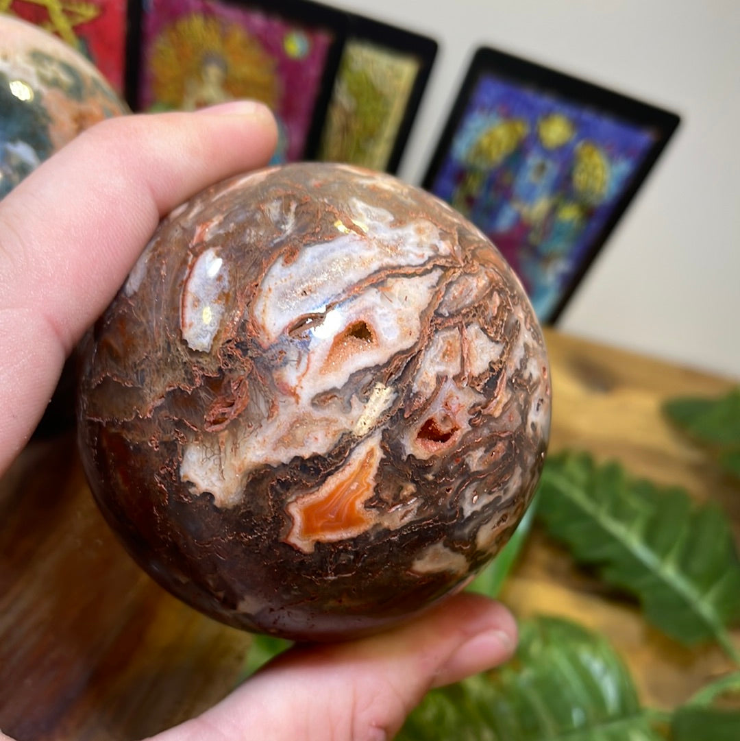 Red Moss Agate Sphere | Small