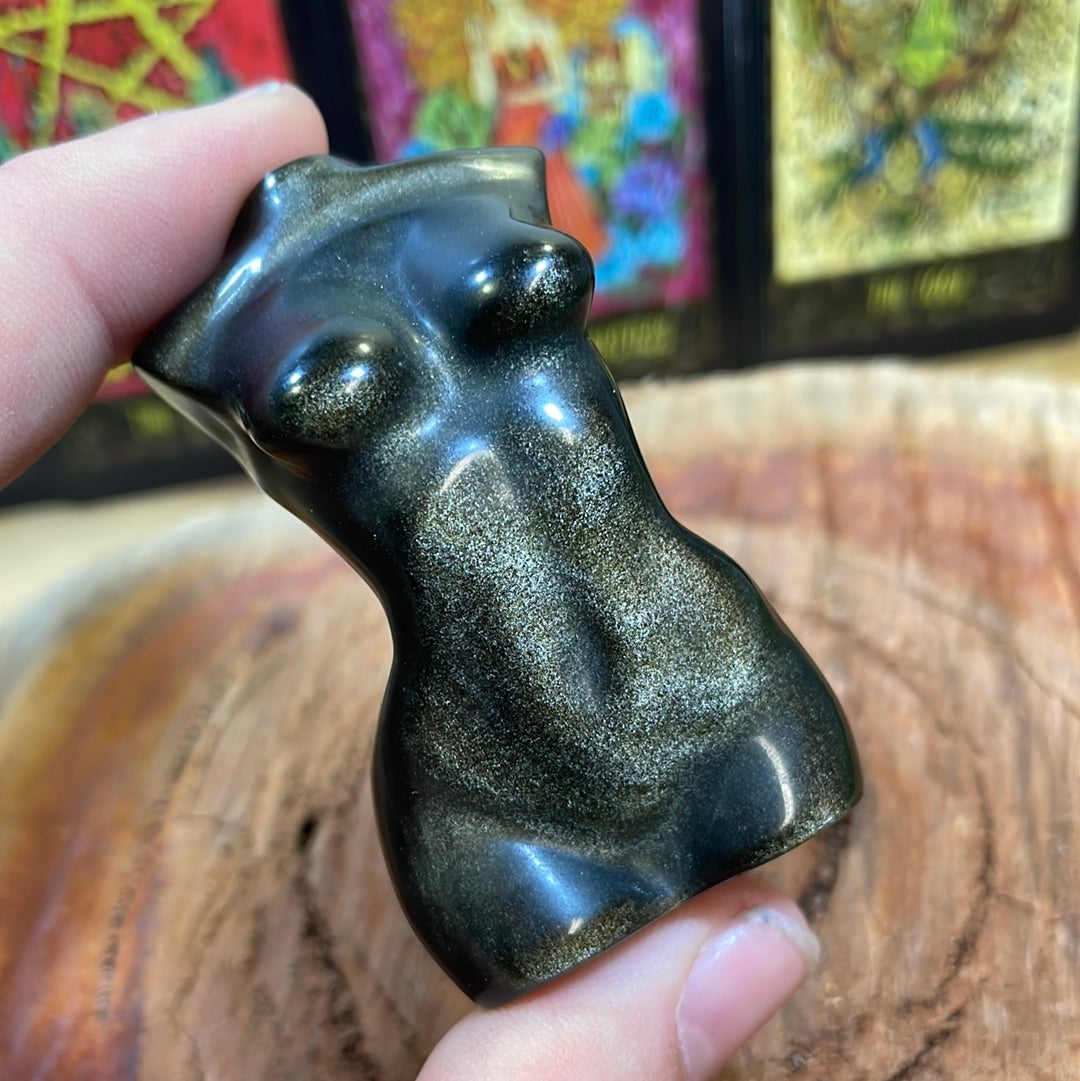 Sheen Obsidian Feminine Body Carving