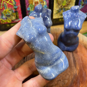 Blue Quartz Feminine Body Carving