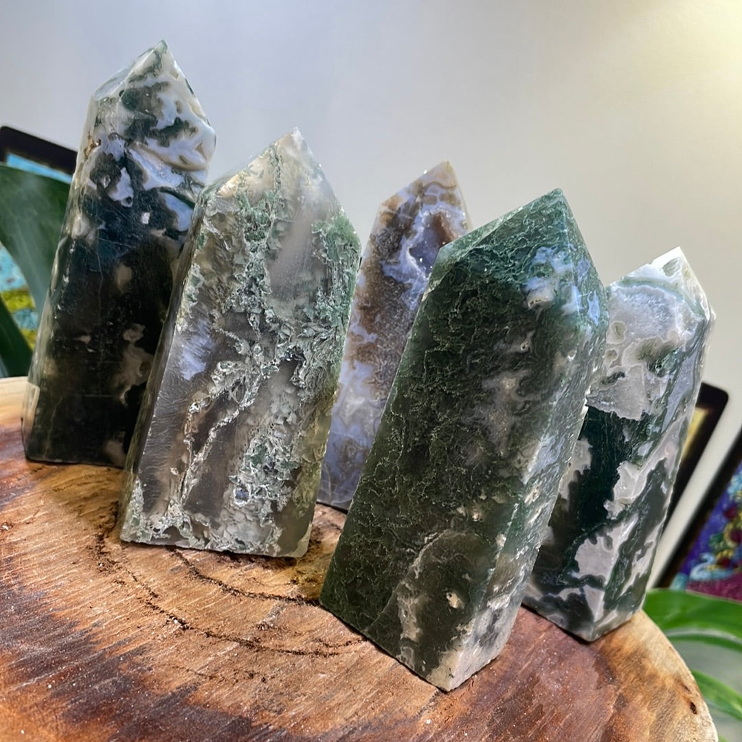 Moss Agate Tower Point | Small