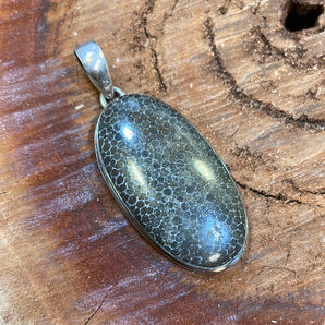 Fossil Coral Sterling Silver Pendant