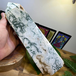 Moss Agate Tower Point | 1730g