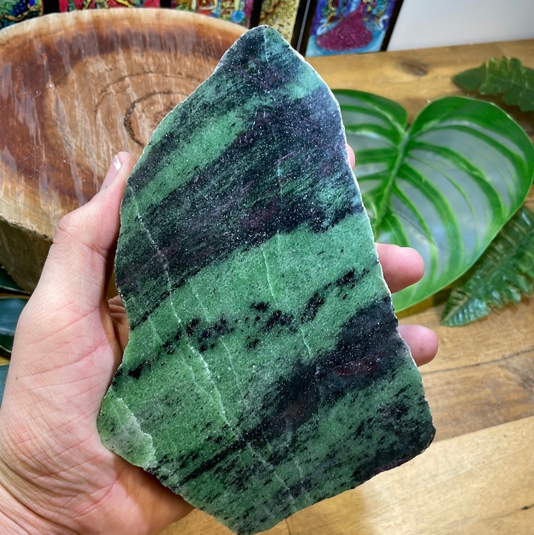 Ruby in Zoisite Polished Slice | Large