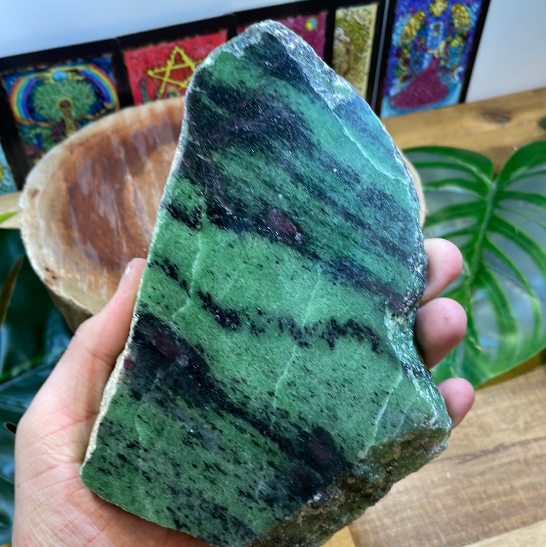 Ruby in Zoisite Polished Slice | Large