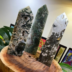 Moss Agate Tower Point | Large