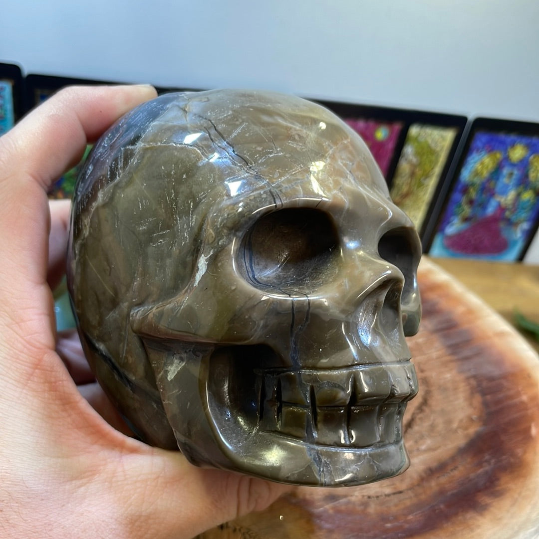 Agate Skull Carving