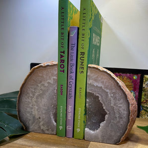 Agate Geode Bookends
