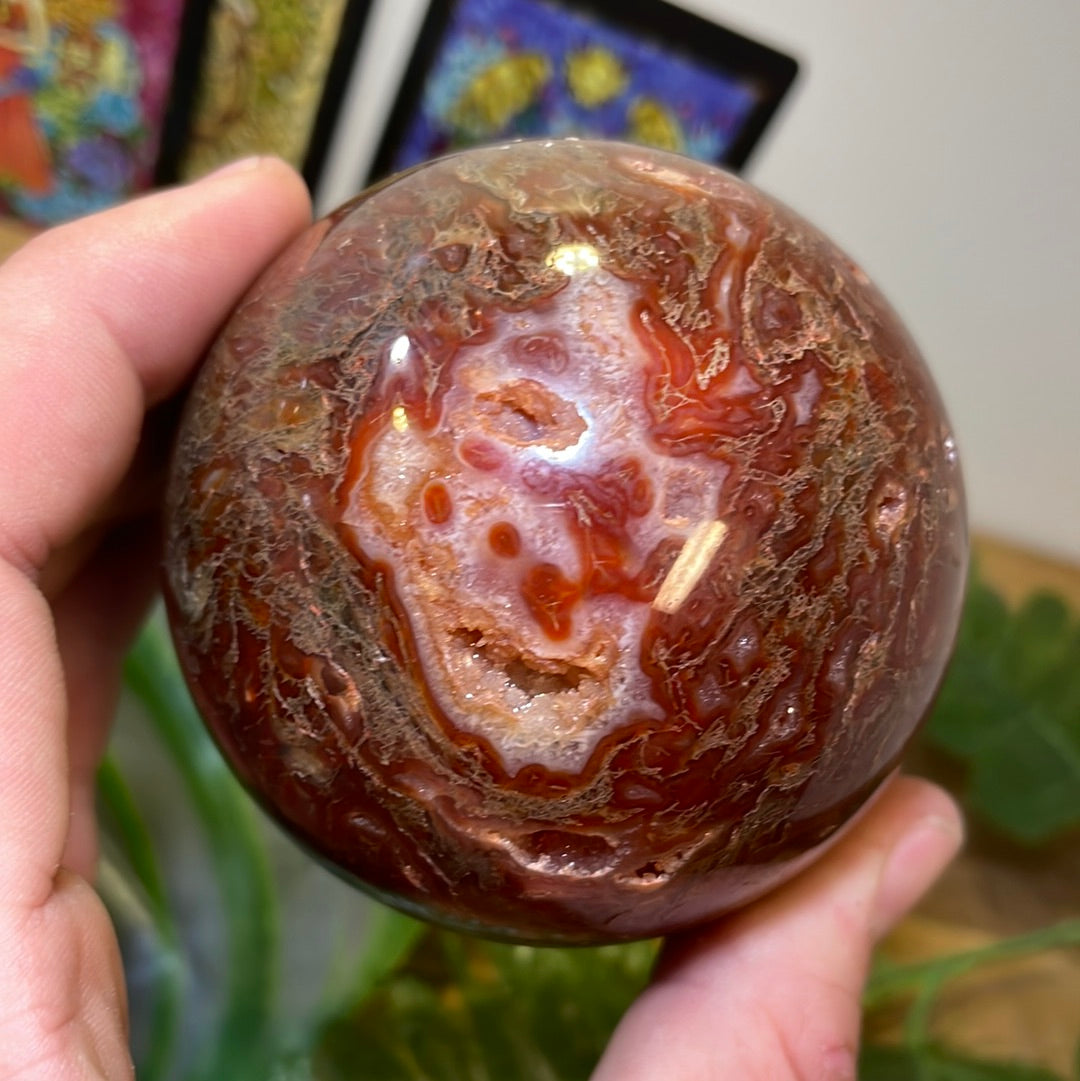Red Moss Agate Sphere | Medium