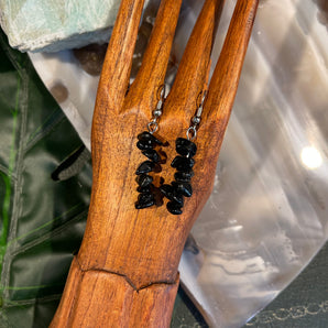 Obsidian Chip Earrings