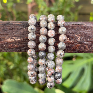 Fire Stone (Yooperite) Bead Bracelet