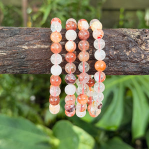 Fire Quartz Bead Bracelet