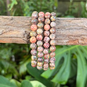 Leopardskin Jasper Bead Bracelet