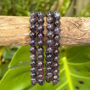 Amethyst Bead Bracelet | 8mm