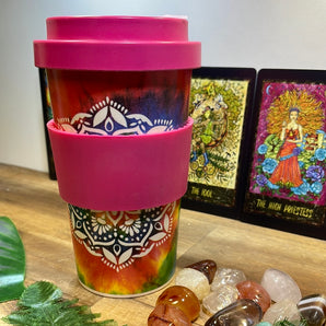 Rainbow Mandala Bamboo Travel Mug