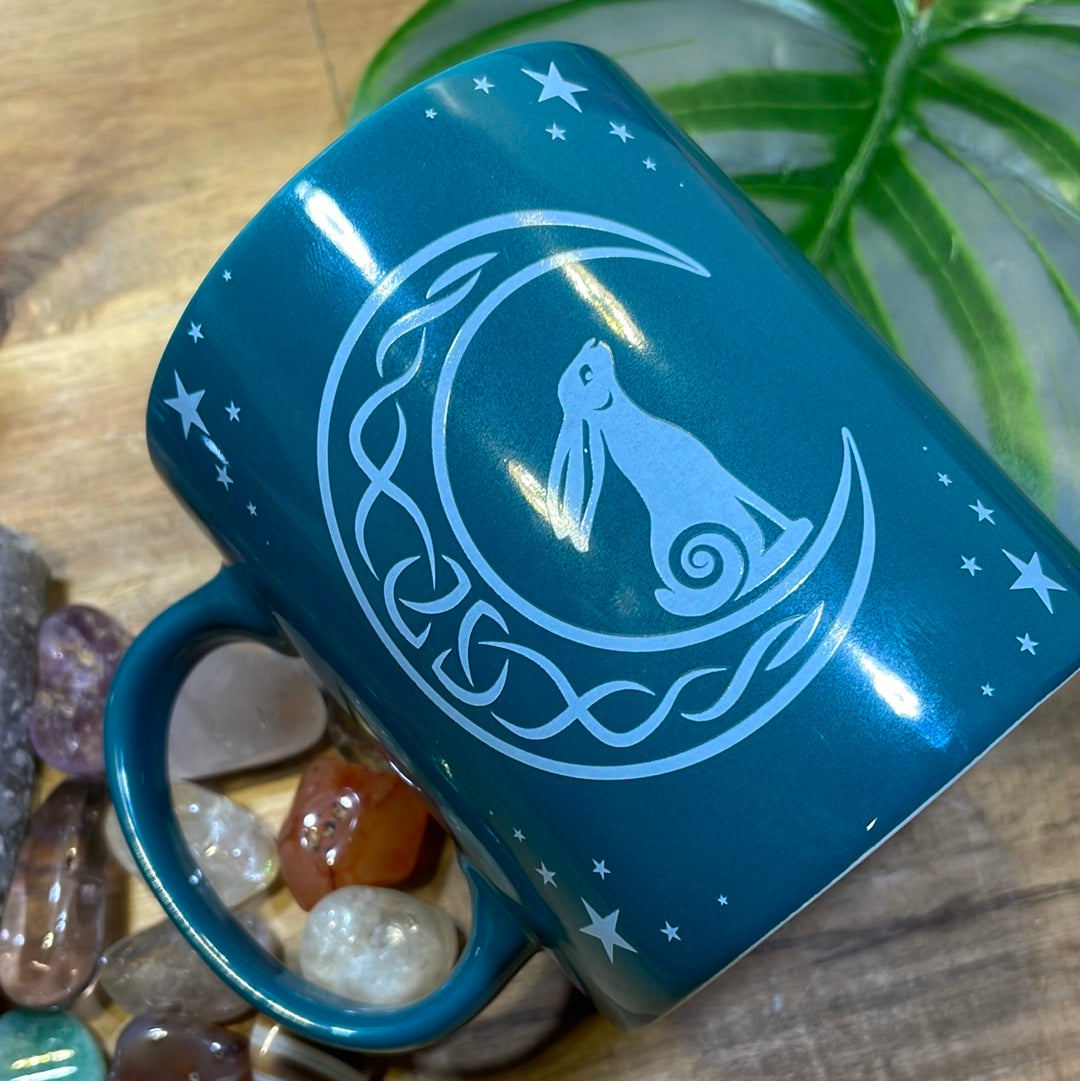 The Moon Gazing Hare Ceramic Mug