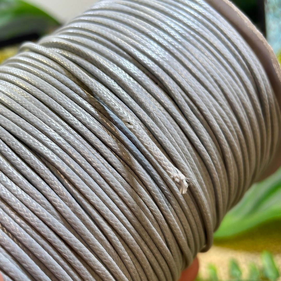 Waxed Polyester Cord Light Grey - 1.5mm / 180m