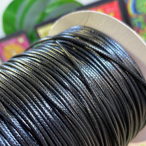 Waxed Polyester Cord Black - 1.5mm / 180m
