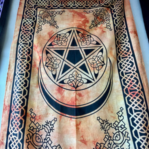 Pentagram Moon Tapestry