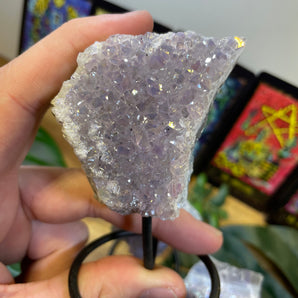 Amethyst Aura Cluster Stand - Small