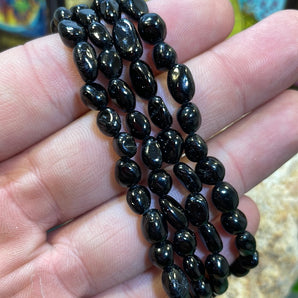 Black Tourmaline Pebble Bead Bracelet