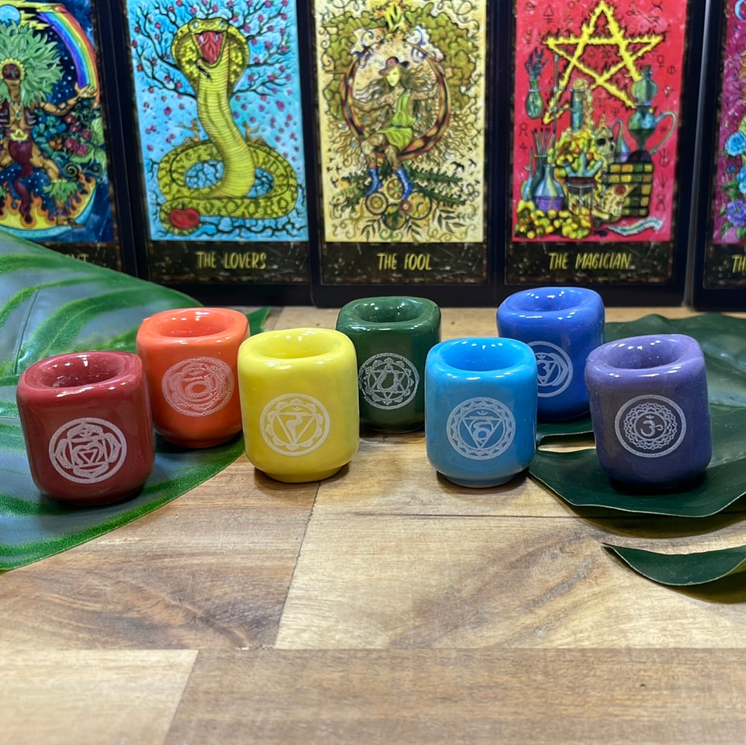 Chakra Set Ritual / Wish Candle Holders