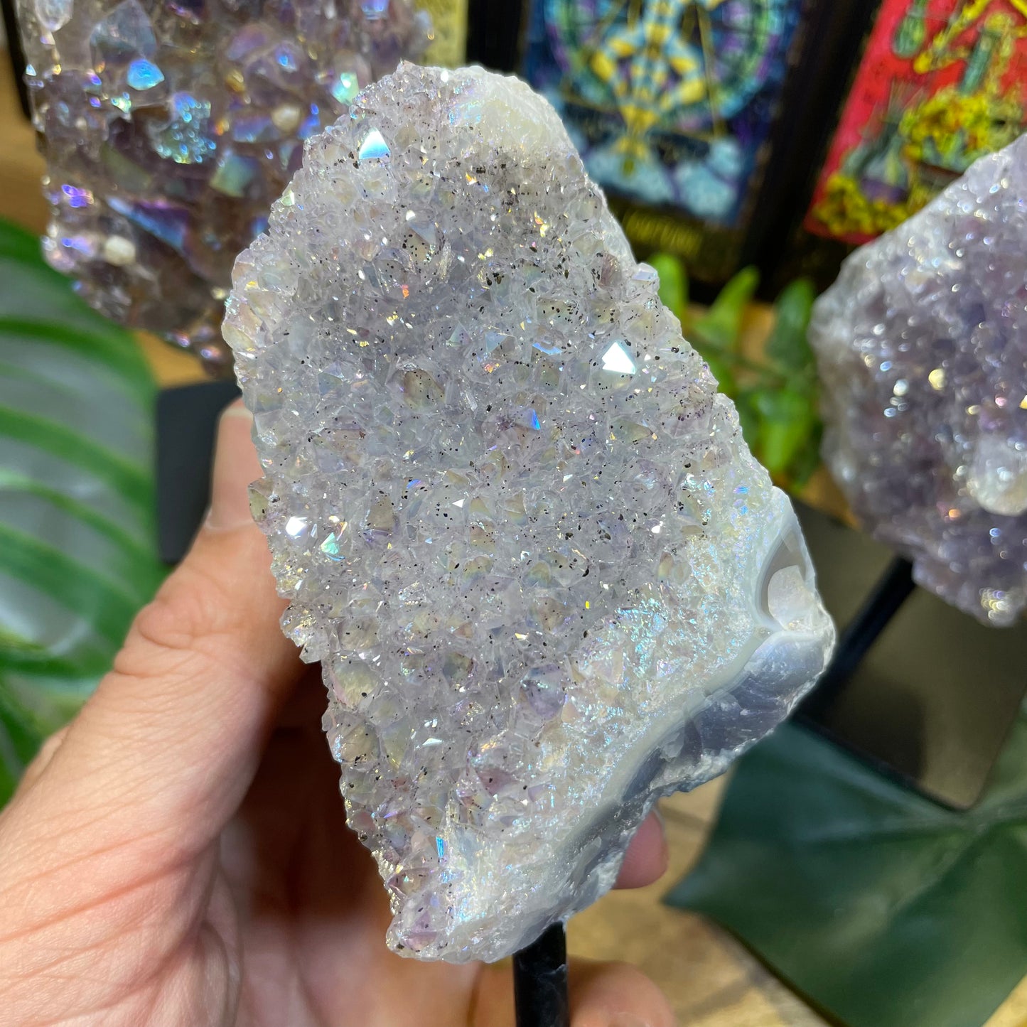 Amethyst Aura Cluster Stand - Large