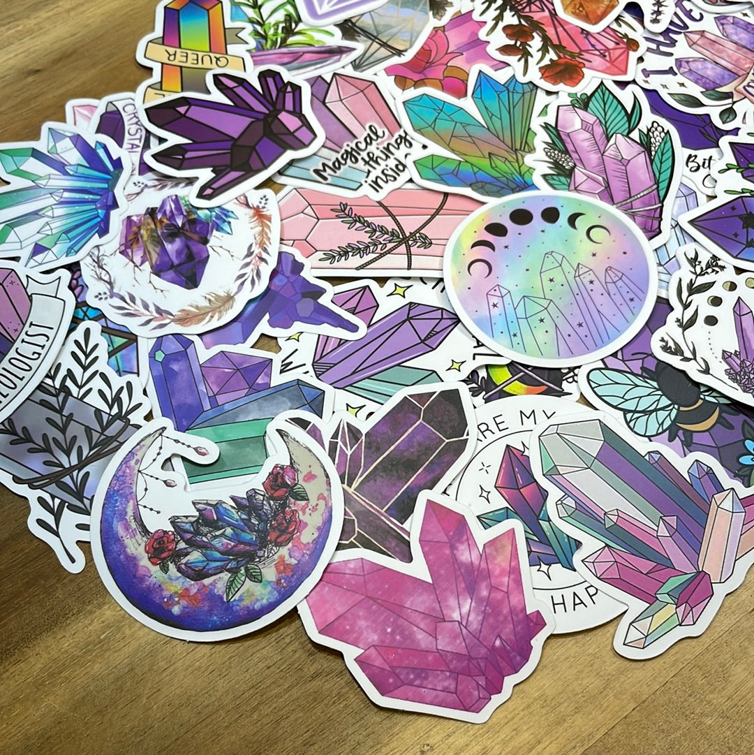 Crystal Themed Sticker Pack - 10 Random Designs