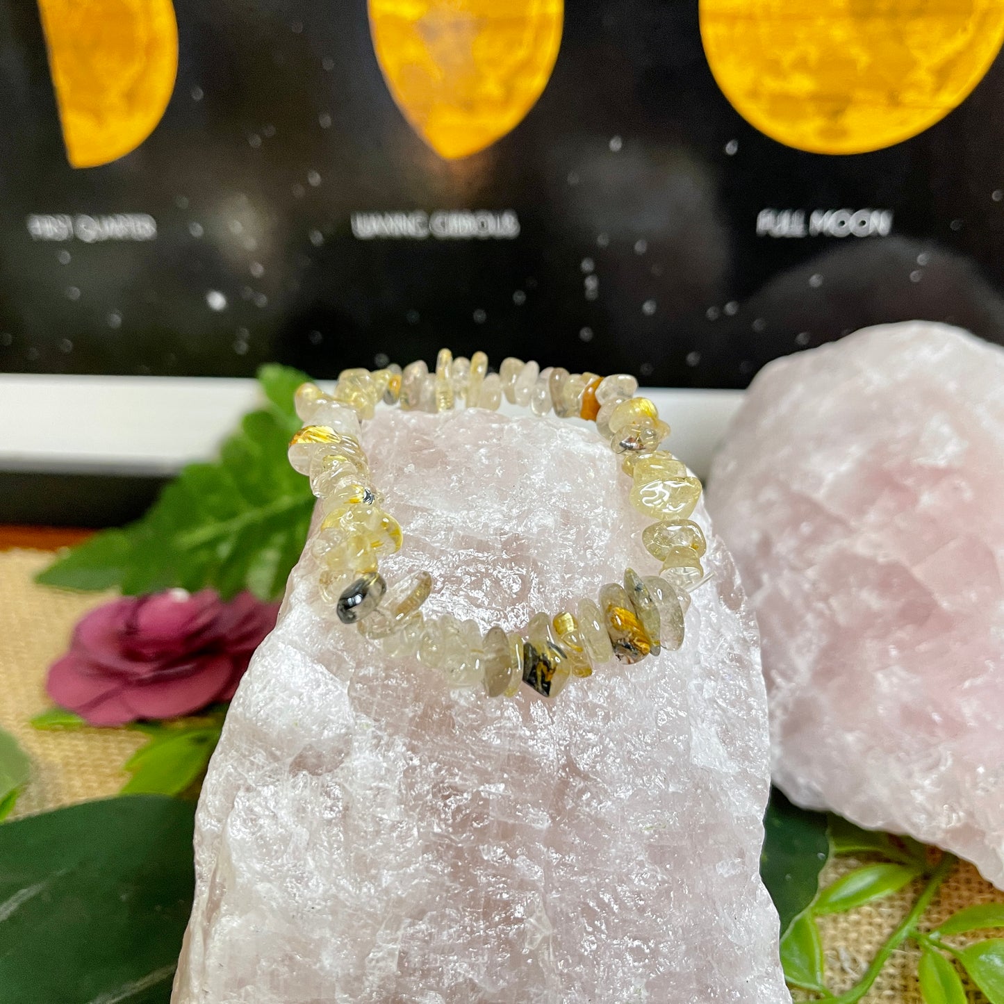 Rutilated Quartz Chip Bracelet