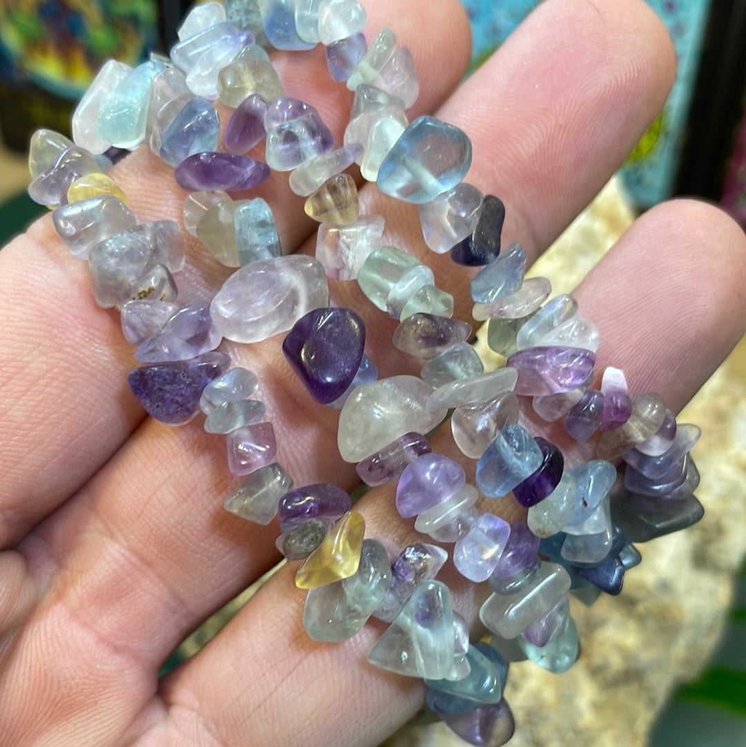 Rainbow Fluorite Chip Bracelet