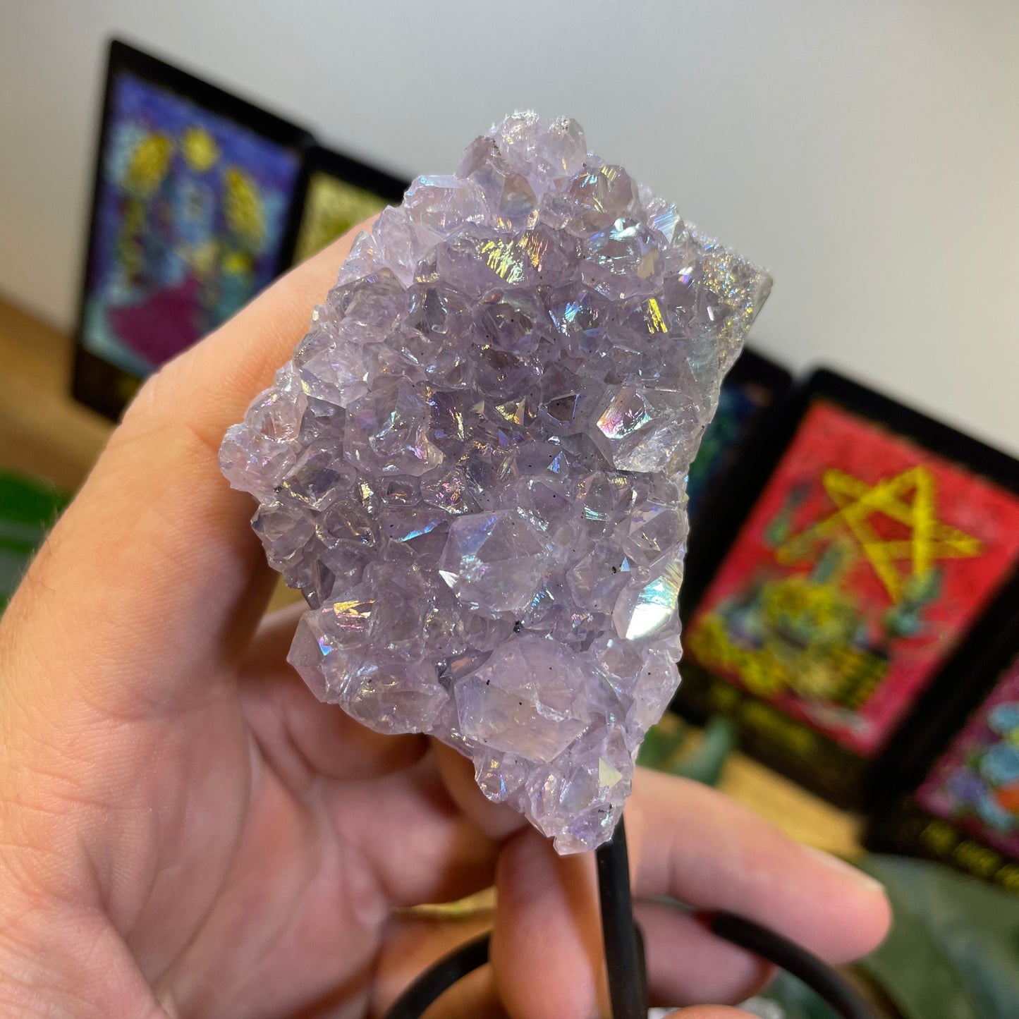 Amethyst Aura Cluster Stand - Small