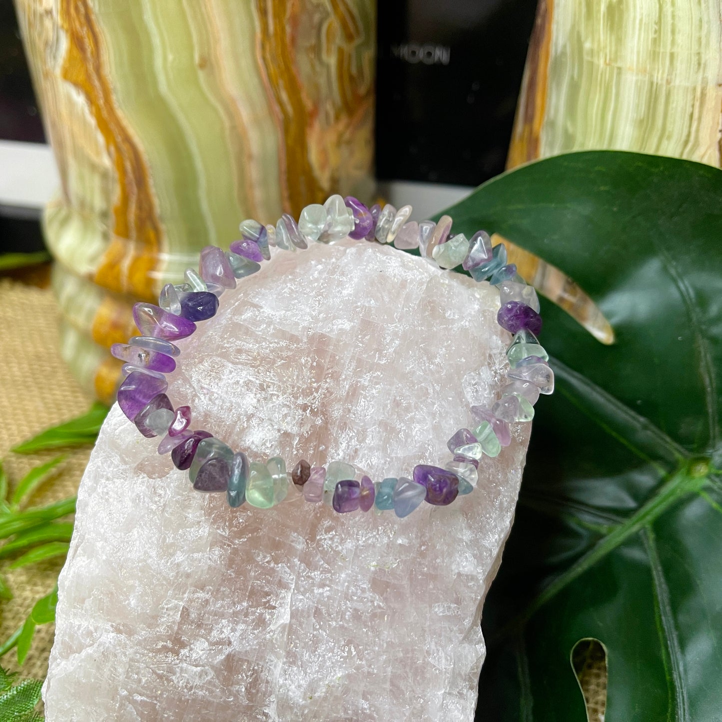 Rainbow Fluorite Chip Bracelet